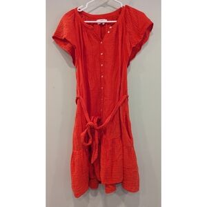 Xirena Jude 100% Cotton Gauze Tie-Waust Dress In Day Crush